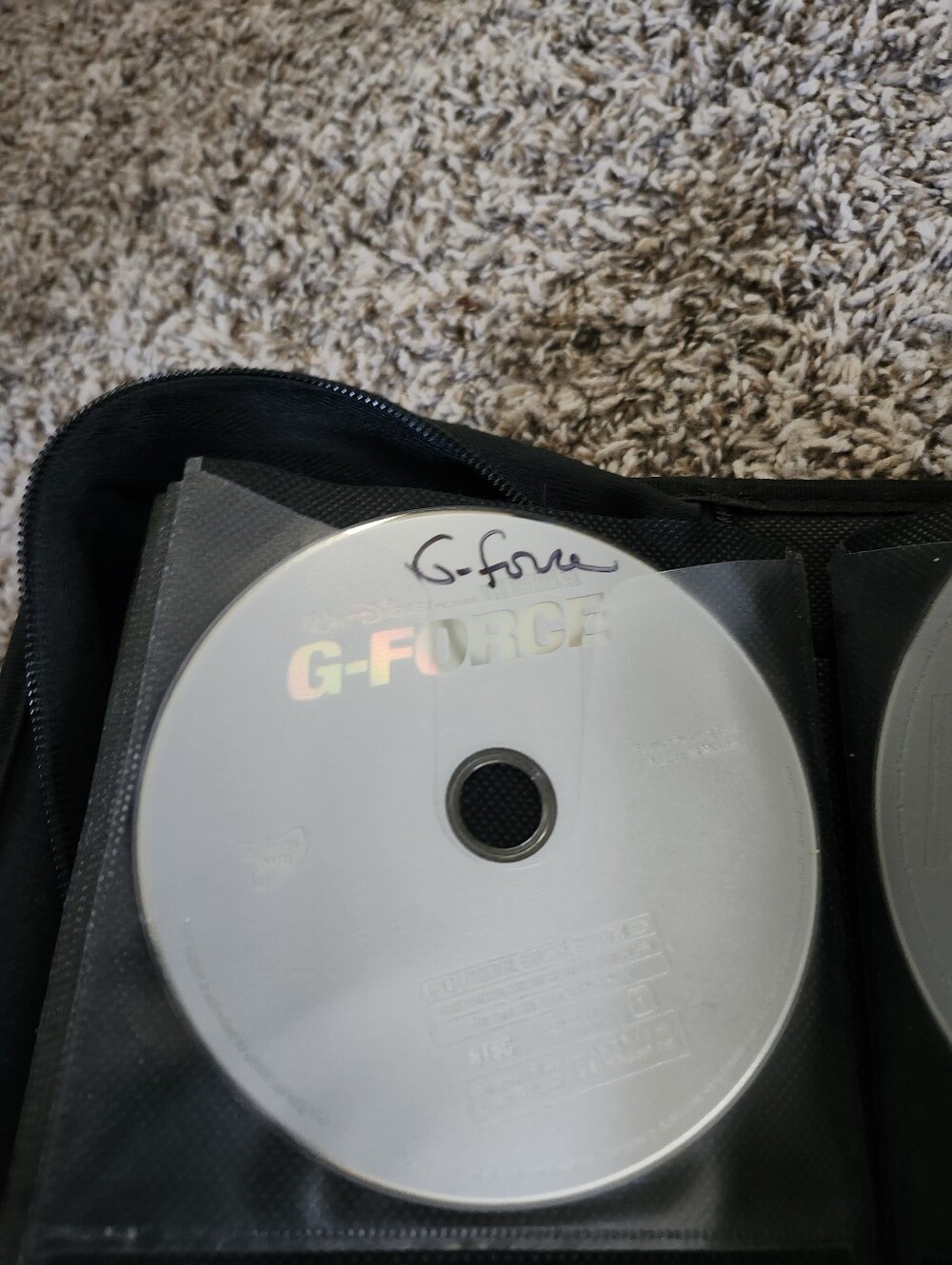 Disney G Force Silver Holographic Logo Disc with Handwritten Marking